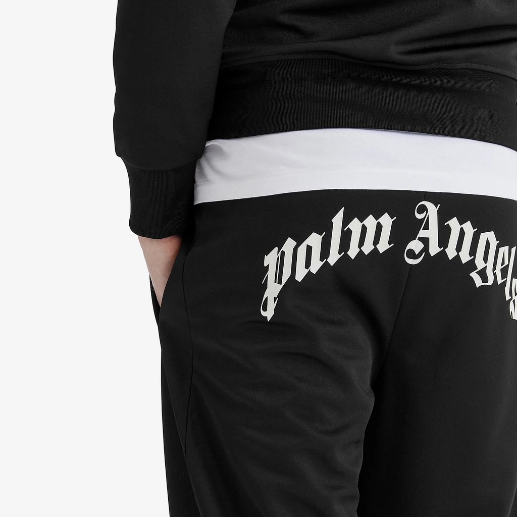 Palm Angels Men's Curved Logo Sweat Pants Black